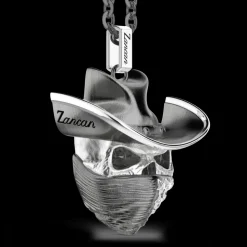 Collana Zancan in argento con pendente a teschio cowbloy.