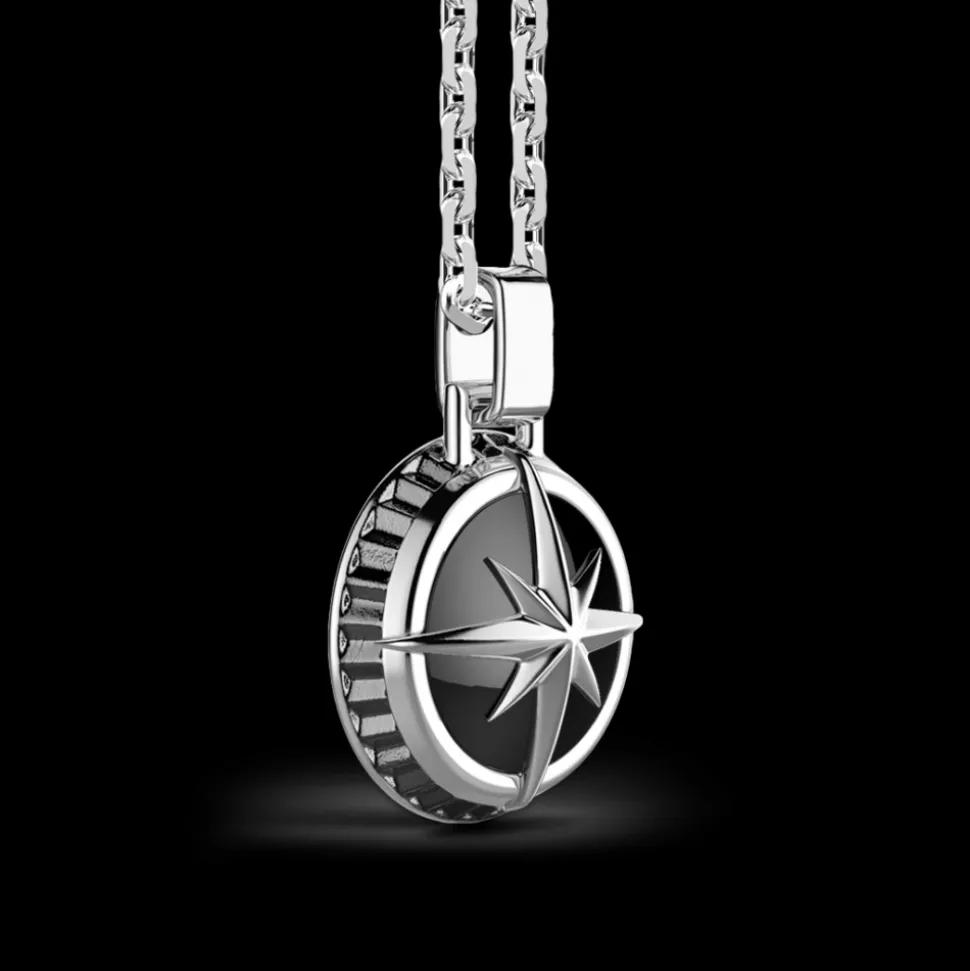 Collana Zancan in argento con pendente a rosa dei venti.