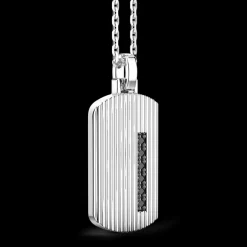 Collana Zancan in argento con pendete a targa.