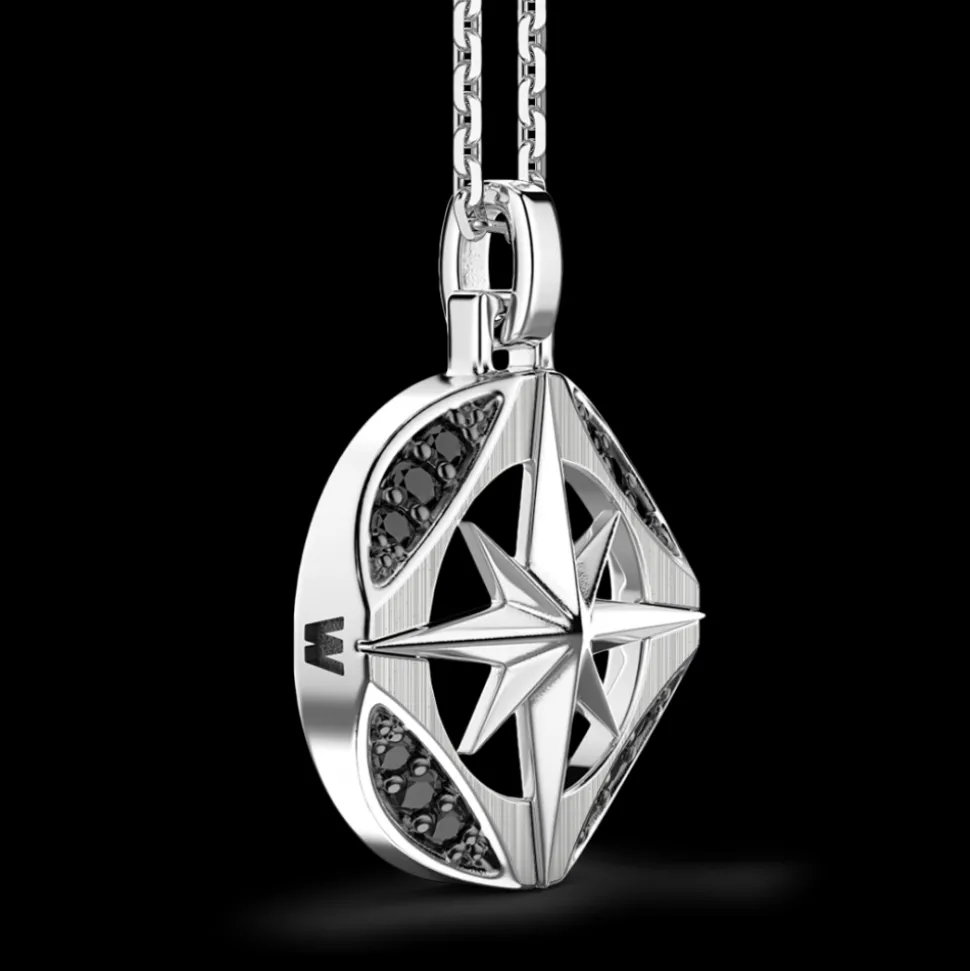 Collana Zancan in argento con pietre nere.