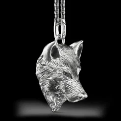 Collana Zancan in argento con lupo.