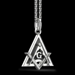 Collana Zancan in argento con pendente massonico.