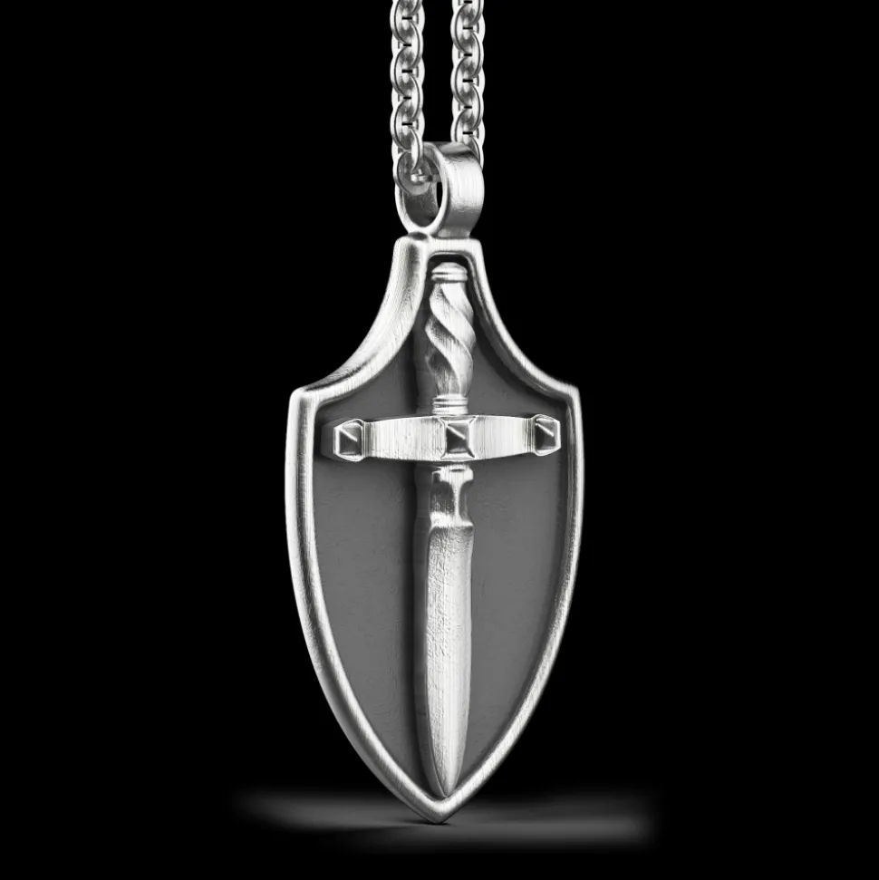 Collana Zancan in argento con pendente a scudo.