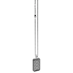 Collana Zancan in argento con pendente a targa e pietre nere.