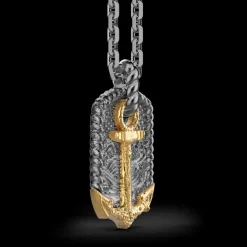 Collana Zancan in argento brunito con ancora.