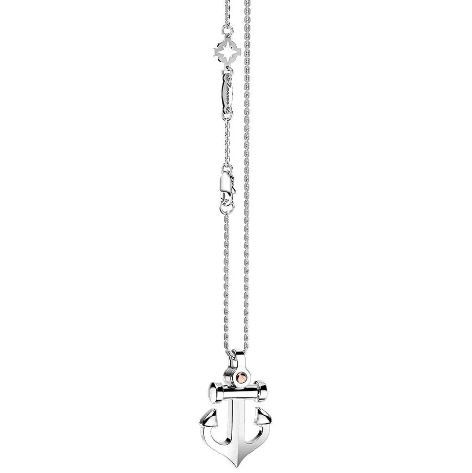 Collana Zancan in argento con pendente ad ancora.