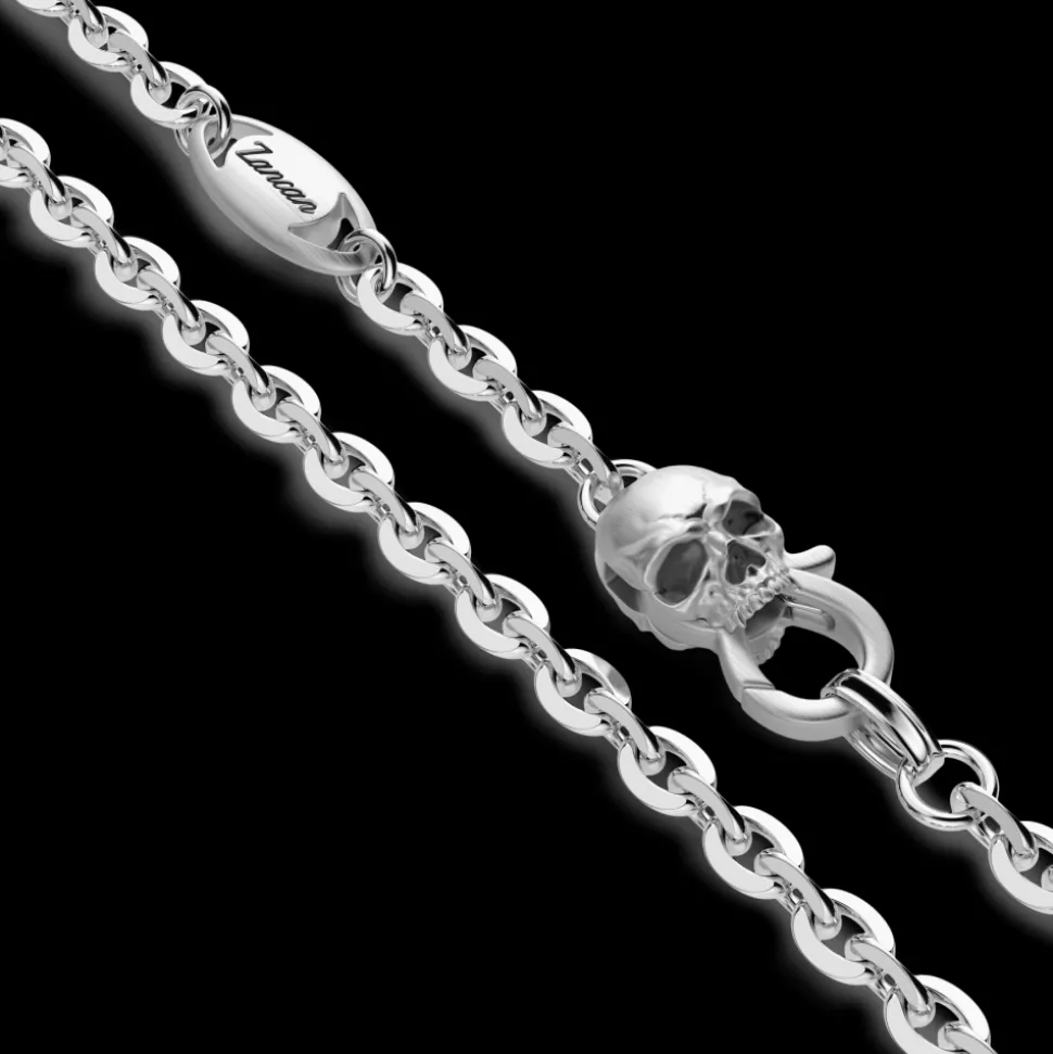 Collana Zancan in argento con pendente a teschio con coppola.