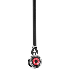 Collana Zancan in argento con bussola rossa.