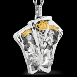 Collana Zancan in argento con pendente a carte da gioco.