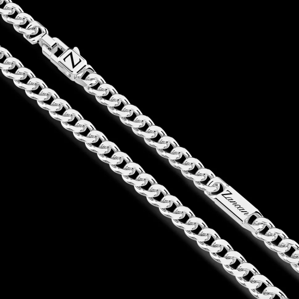 Collana Zancan in argento con pendente a targa e pietre.