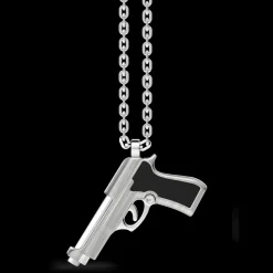 Collana Zancan in argento con pendente a pistola.