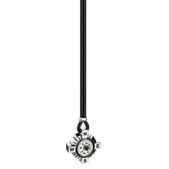 Collana Zancan in argento con bussola bianca.
