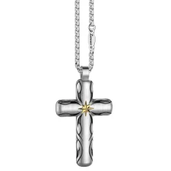 Collana Zancan in argento con pendente a croce e motivo tribale.
