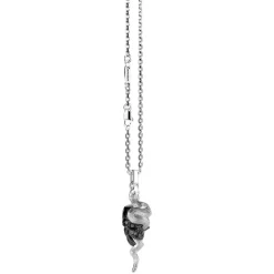 Collana Zancan in argento con pendente a teschio e serpente.