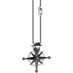Collana Zancan in argento con pendente a teschio pirata.
