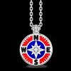 Collana Zancan in kevlar con pendente in argento e dettagli smaltati.
