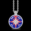 Collana Zancan in kevlar con pendente in argento e dettagli smaltati.