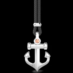 Collana Zancan in kevlar con pendente ad ancora in argento.