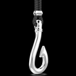 Collana Zancan in kevlar con pendente ad amo in argento.