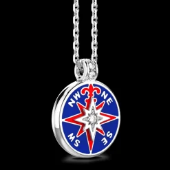 Collana Zancan in kevlar con pendente in argento e dettagli smaltati.