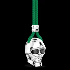 Collana Zancan in kevlar con pendente a teschio in argento.