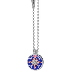 Collana Zancan in kevlar con pendente in argento e dettagli smaltati.