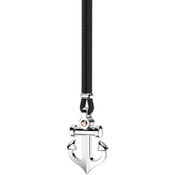 Collana Zancan in kevlar con pendente ad ancora in argento.