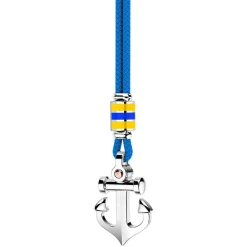 Collana Zancan in kevlar con pendente ad ancora in argento.