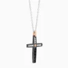 Collana  Zancan in oro bianco con croce e diamanti .