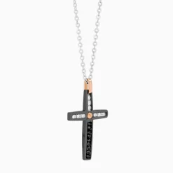 Collana  Zancan in oro bianco con croce e diamanti .