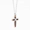 Collana  Zancan in oro bianco con croce e diamanti .
