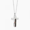 Collana  Zancan in oro bianco con croce e diamanti .