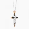 Collana  Zancan in oro bianco con croce e diamanti .