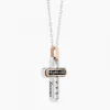 Collana  Zancan in oro bianco con croce e diamanti .