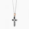 Collana  Zancan in oro bianco con croce e diamanti .
