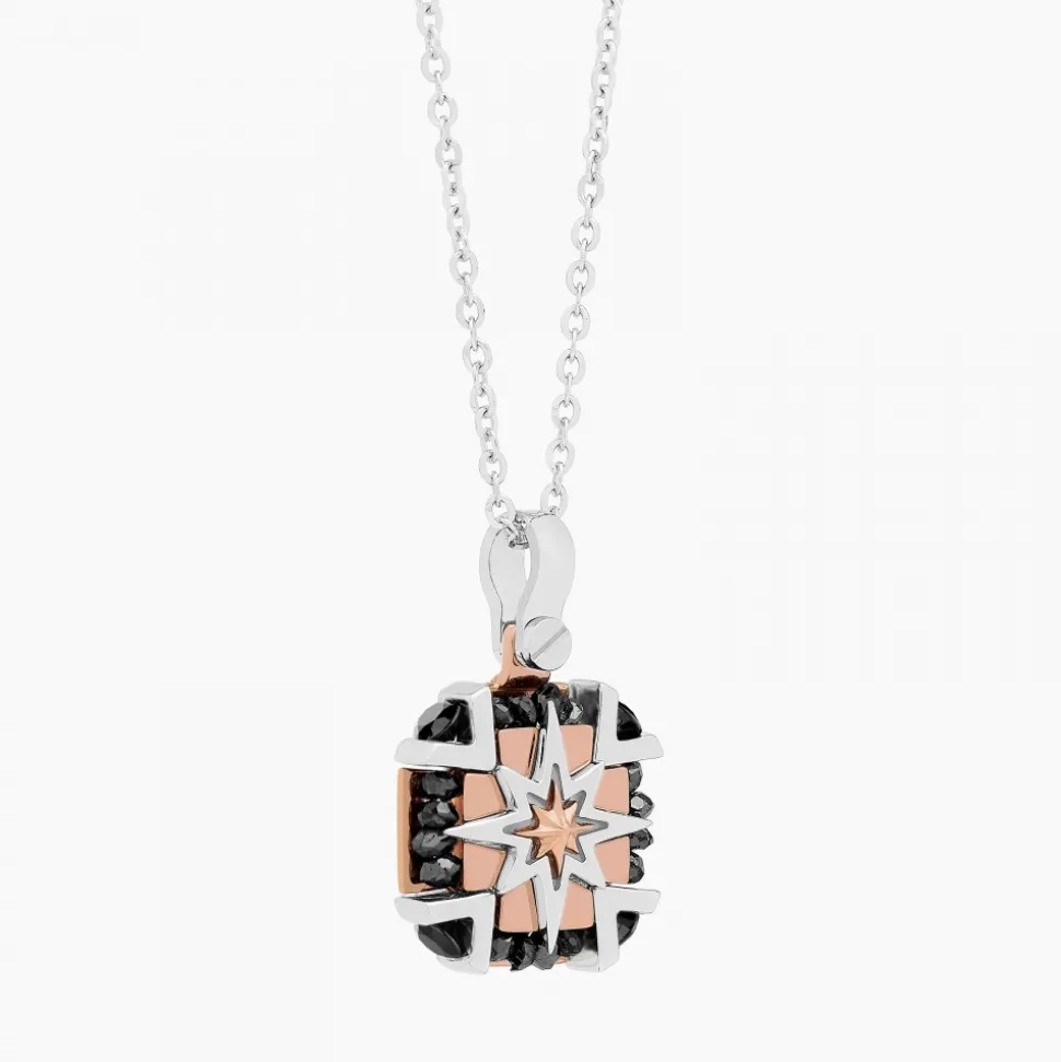 Collana Zancan in oro bianco con iconica rosa dei venti .