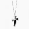 Collana  Zancan in oro bianco con croce e diamanti .