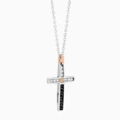 Collana  Zancan in oro bianco con croce e diamanti .