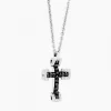 Collana  Zancan in oro bianco con croce e diamanti .