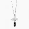 Collana  Zancan in oro bianco con croce e diamanti .
