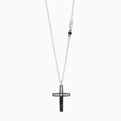 Collana  Zancan in oro bianco con croce e diamanti .