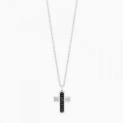 Collana  Zancan in oro bianco con croce e diamanti .