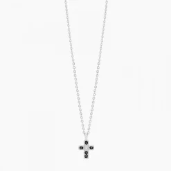 Collana  Zancan in oro bianco con croce e diamanti .