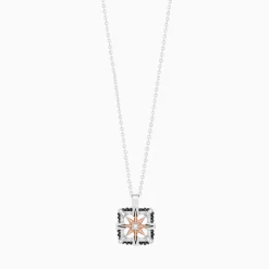Collana  Zancan in oro bianco con iconica rosa dei venti .