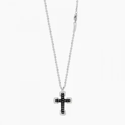 Collana  Zancan in oro bianco con croce e diamanti .