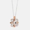 Collana  zancan in oro con pendente rosa dei venti e diamanti.