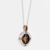 Collana  zancan in oro con pendente rosa dei venti e diamanti.