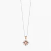 Collana  zancan in oro con pendente rosa dei venti e diamanti.