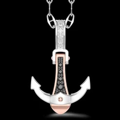 Collana Zancan in oro con pendente ad ancora e diamanti.