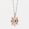 Collana  zancan in oro con pendente timone e diamanti.